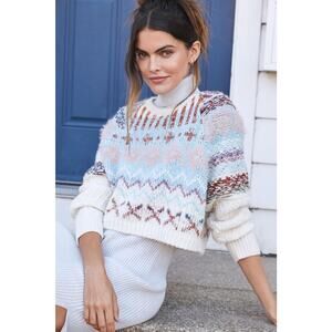Anthropologie Plush Cropped Pullover Sweater - New - M/L Petite